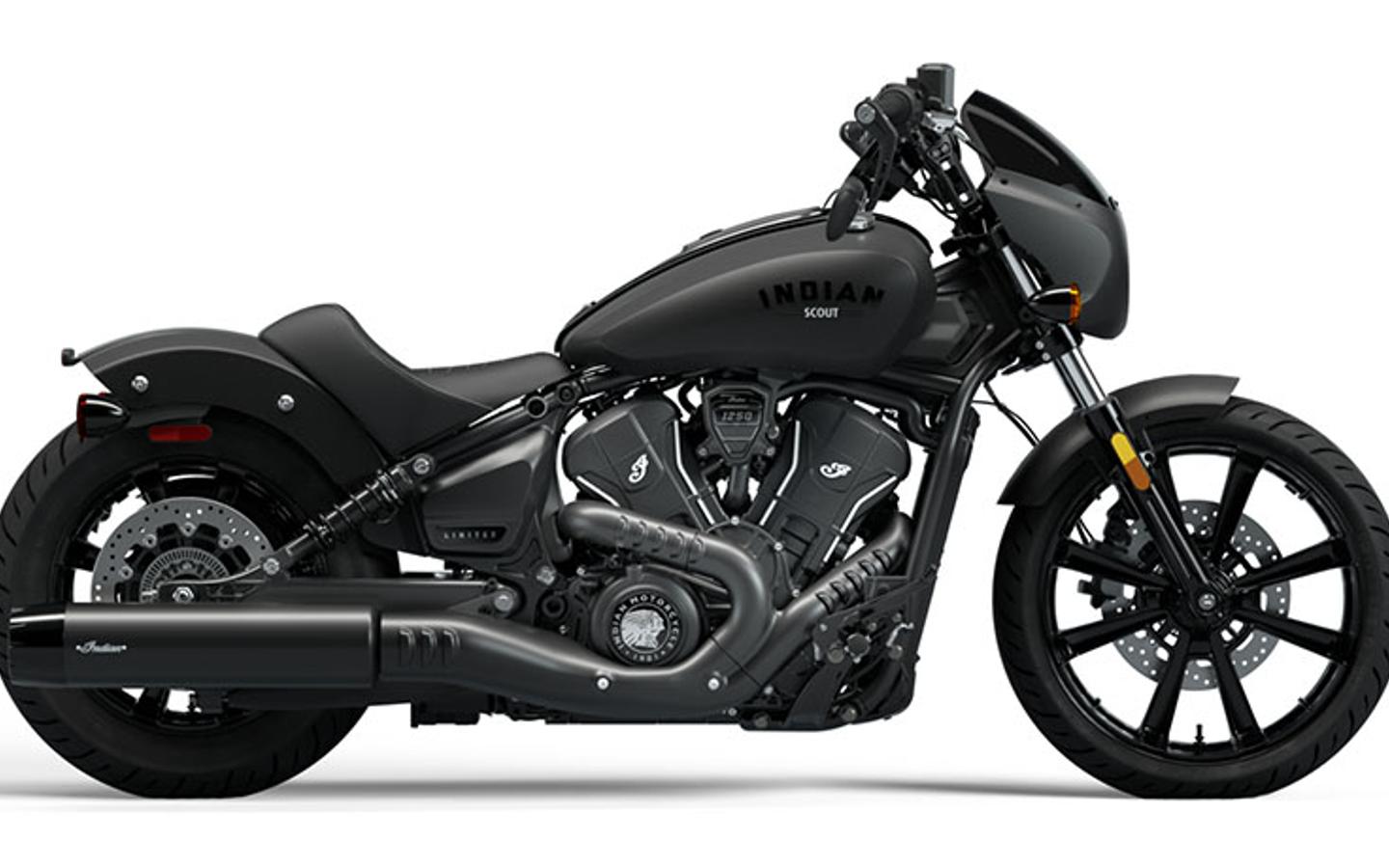 New 2025 Indian Motorcycle Sport Scout Limited + Tech Black Smoke