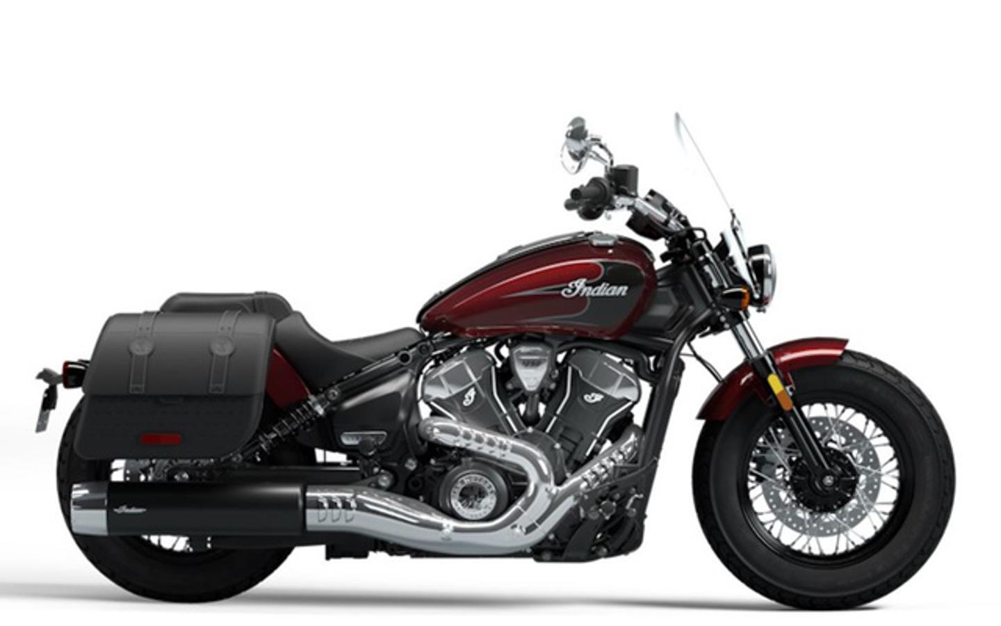 New 2025 Indian Motorcycle Super Scout Maroon Metallic with Graphics