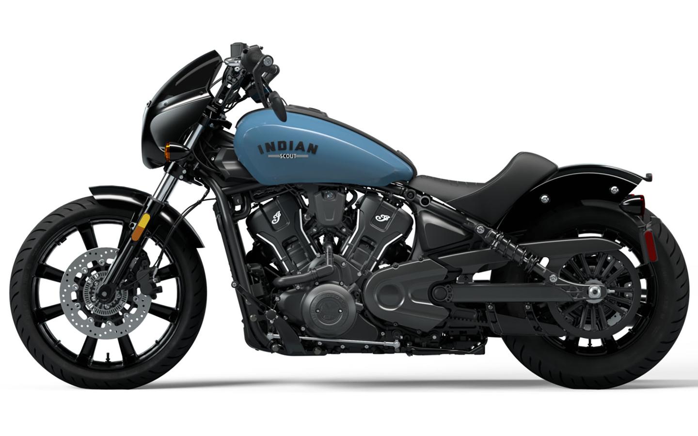 New 2025 Indian Motorcycle Sport Scout Limited Storm Blue - Image 2